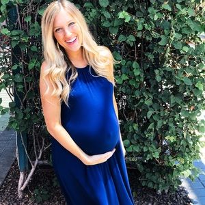 Blue strapless sun dress